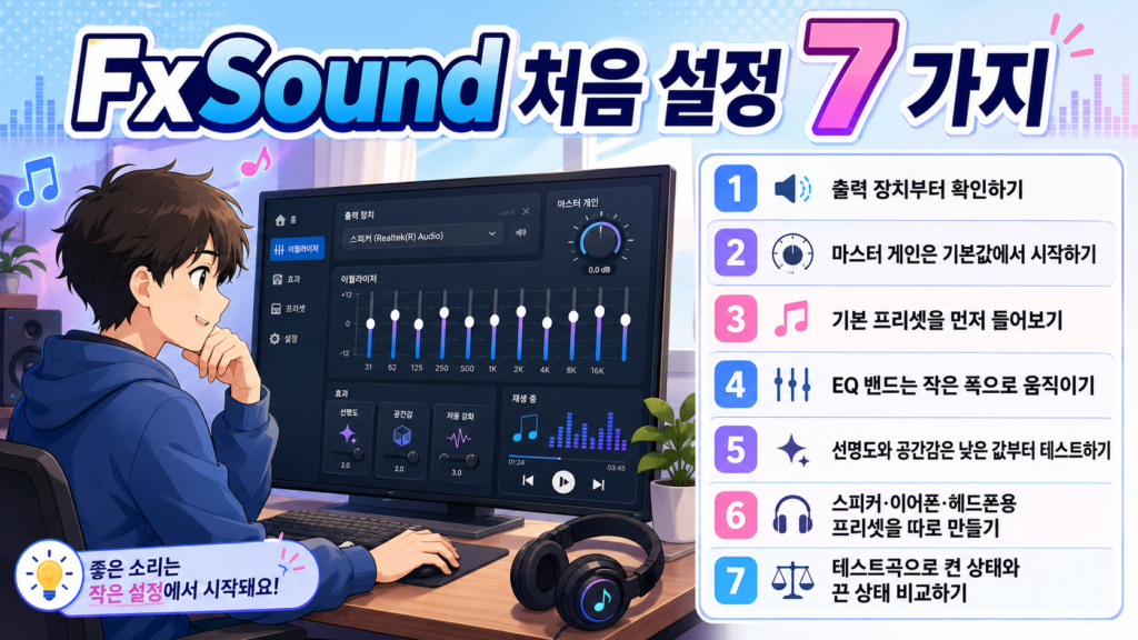 FxSound 처음 설정 7가지