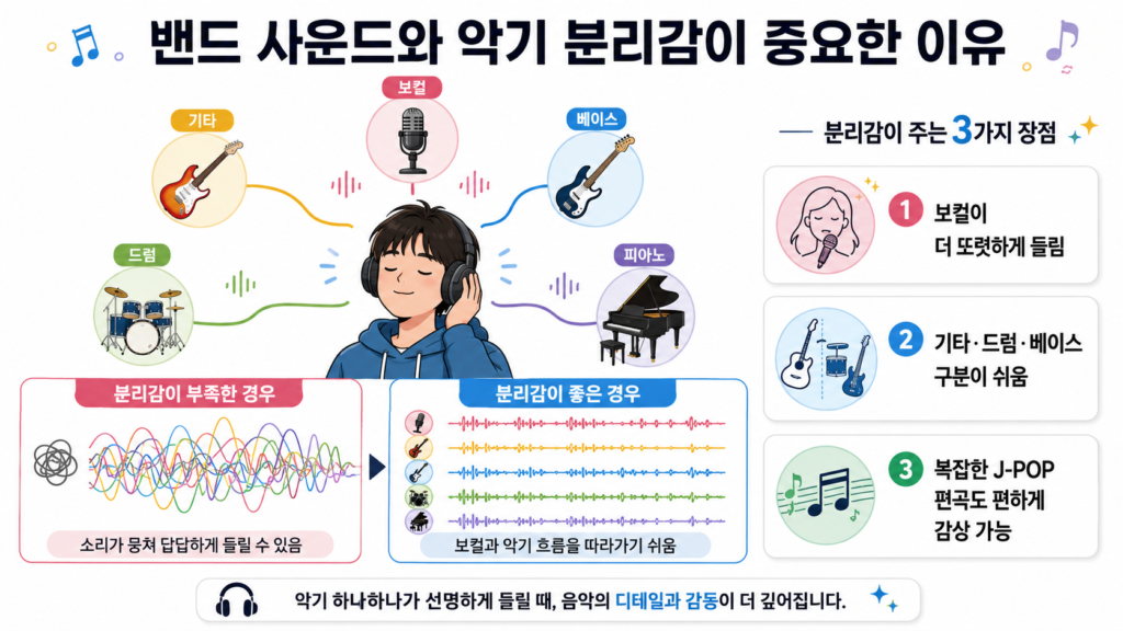밴드 사운드와 악기 분리감이 중요한 이유