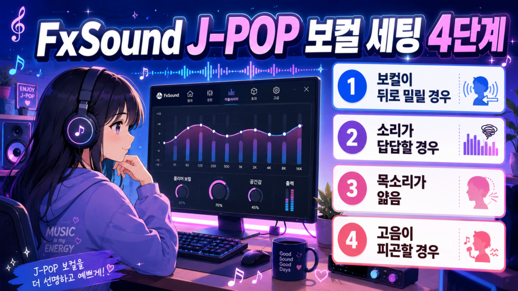 FxSound J-POP 목소리 선명도 세팅 4단계