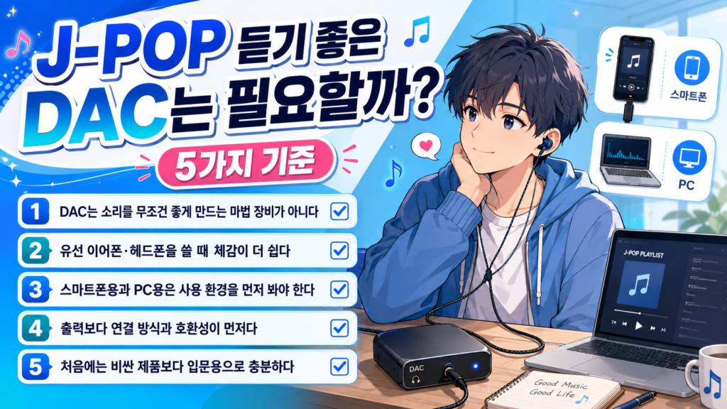 J-POP 듣기 좋은 DAC는 필요할까? 5가지 기준