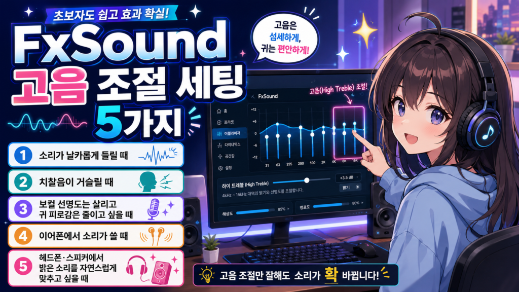 FxSound 고음 조절 세팅 5가지