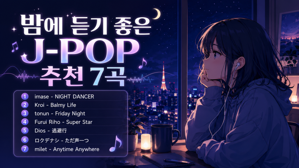 밤에 듣기 좋은 J-POP 추천 7곡