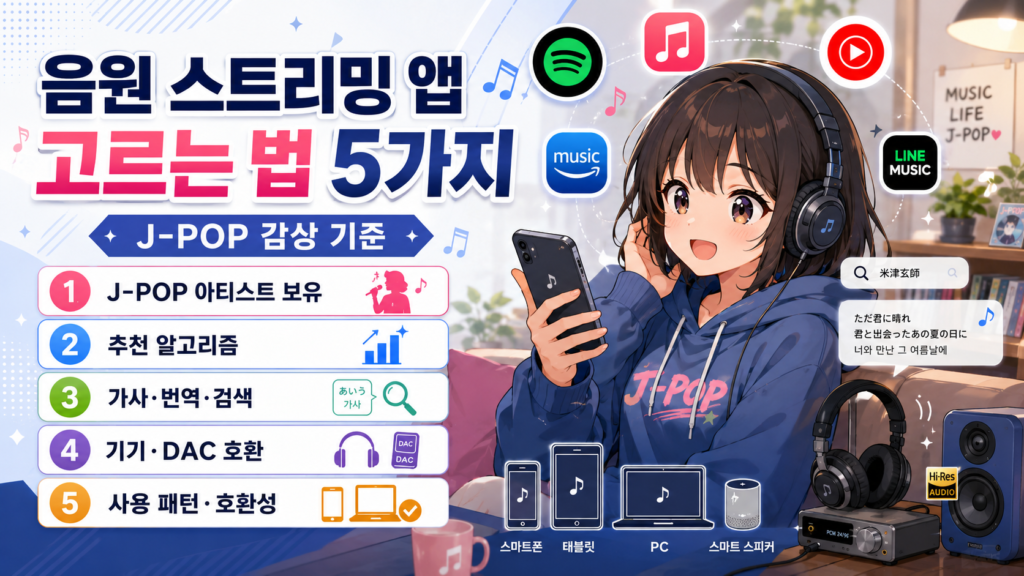 음원 스트리밍 앱 고르는 법 5가지 | J-POP 감상 기준