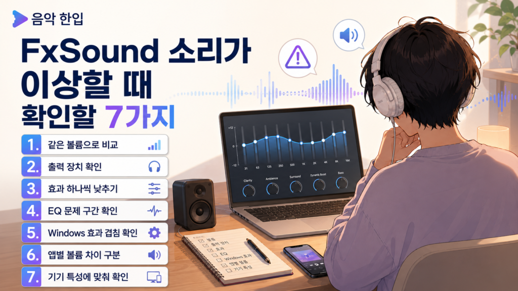 FxSound 소리가 이상할 때 확인할 7가지