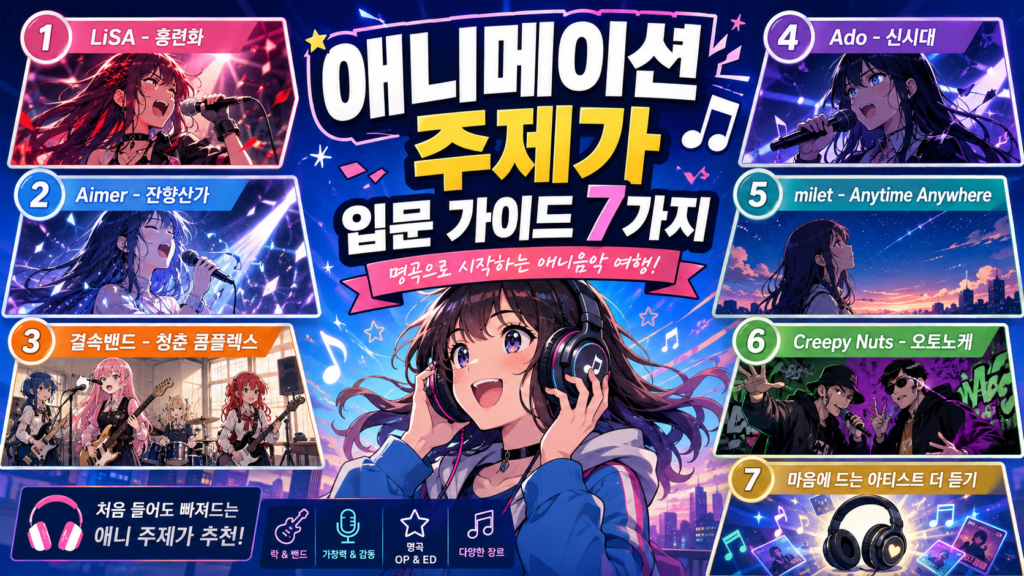 애니메이션 주제가 입문 가이드 7가지
