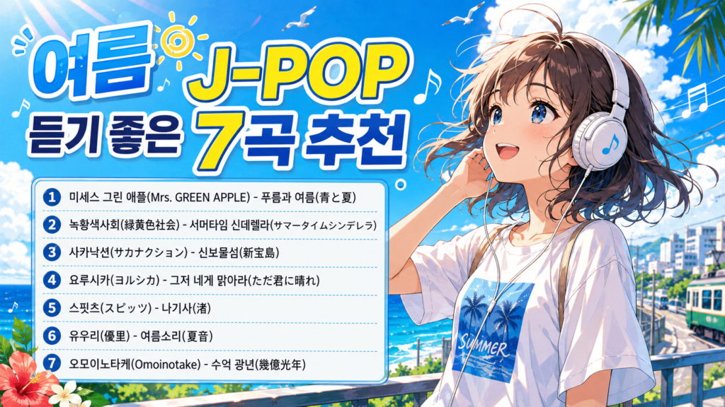 여름 J-POP 듣기 좋은 7곡 추천
