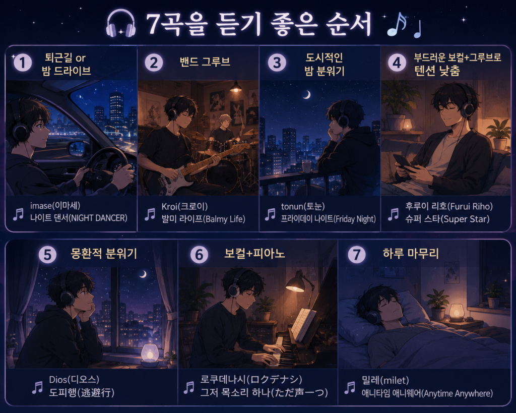 7곡을 듣기 좋은 순서
