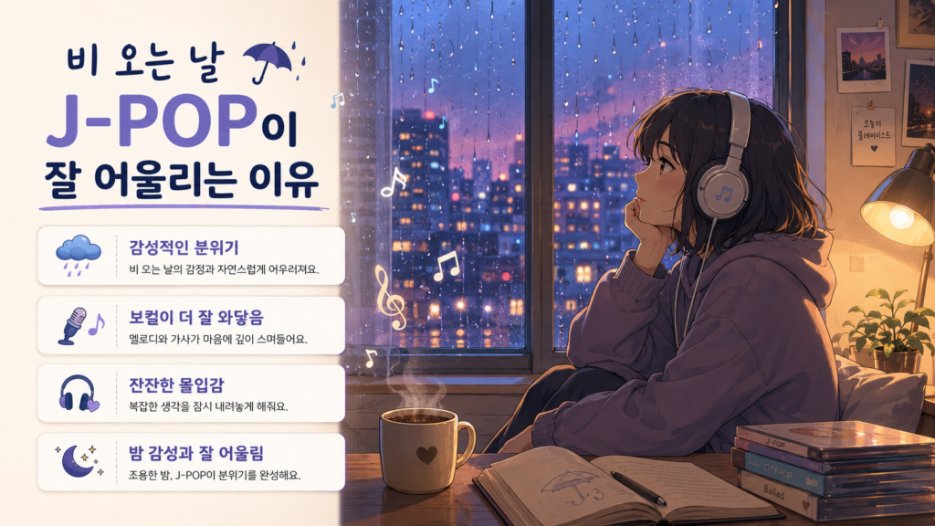 비 오는 날 J-POP이 잘 어울리는 이유