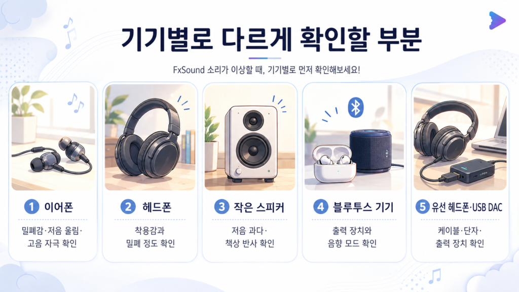 기기별로 다르게 확인할 부분