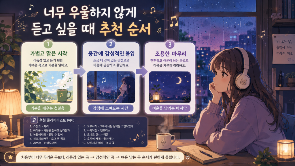 너무 우울하지 않게 듣고 싶을 때 추천 순서