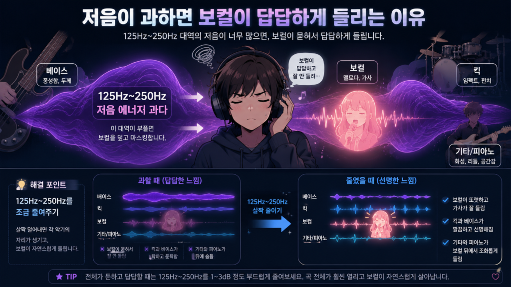 저음이 과하면 보컬이 답답하게 들리는 이유