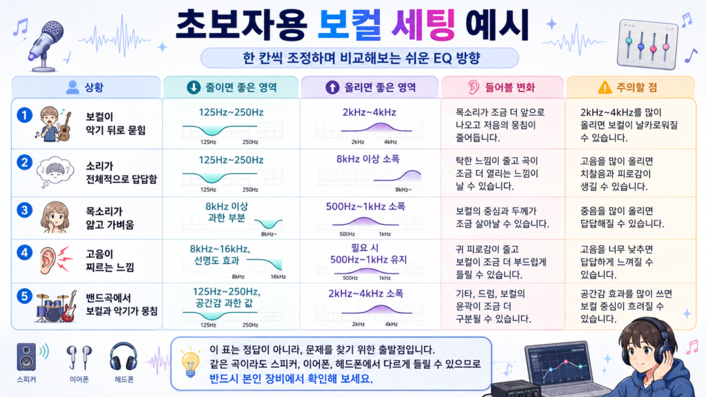 초보자용 보컬 세팅 예시