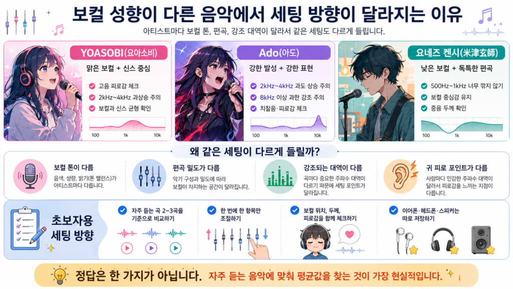 보컬 성향이 다른 음악에서 세팅 방향이 달라지는 이유