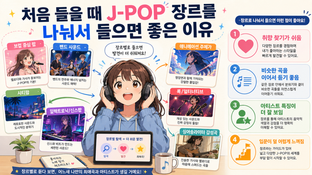 처음 들을 때 J-POP 장르를 나눠서 들으면 좋은 이유