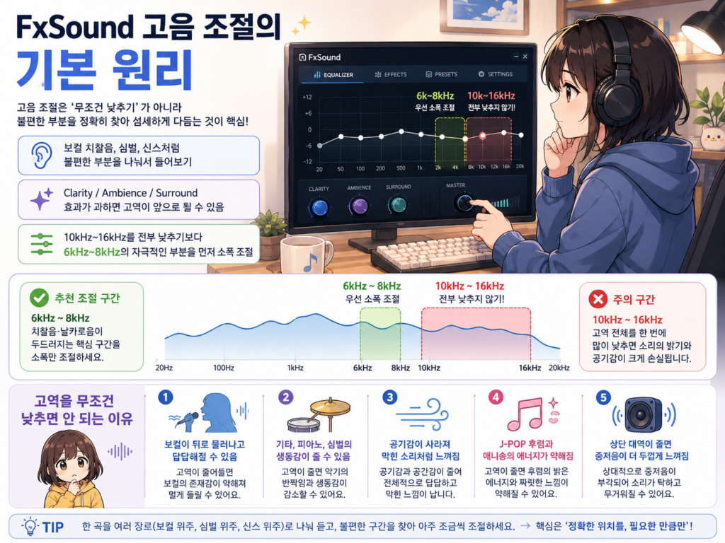 FxSound 고음 조절의 기본 원리