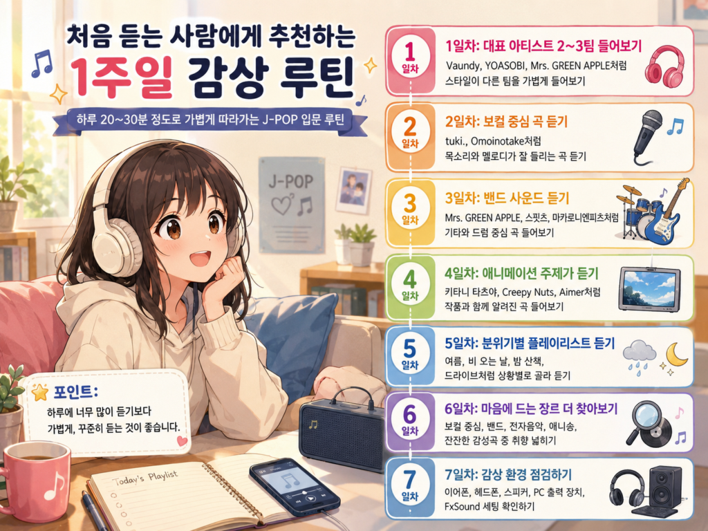 처음 듣는 사람에게 추천하는 1주일 감상 루틴