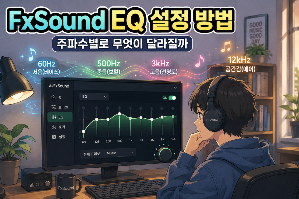 FxSound EQ 설정 방법 | 주파수별로 무엇이 달라질까