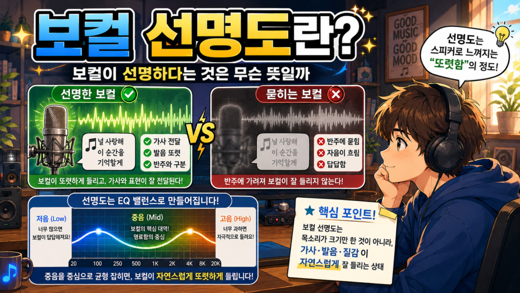 컬 선명도란? 보컬이 선명하다는 것은 무슨 뜻일까