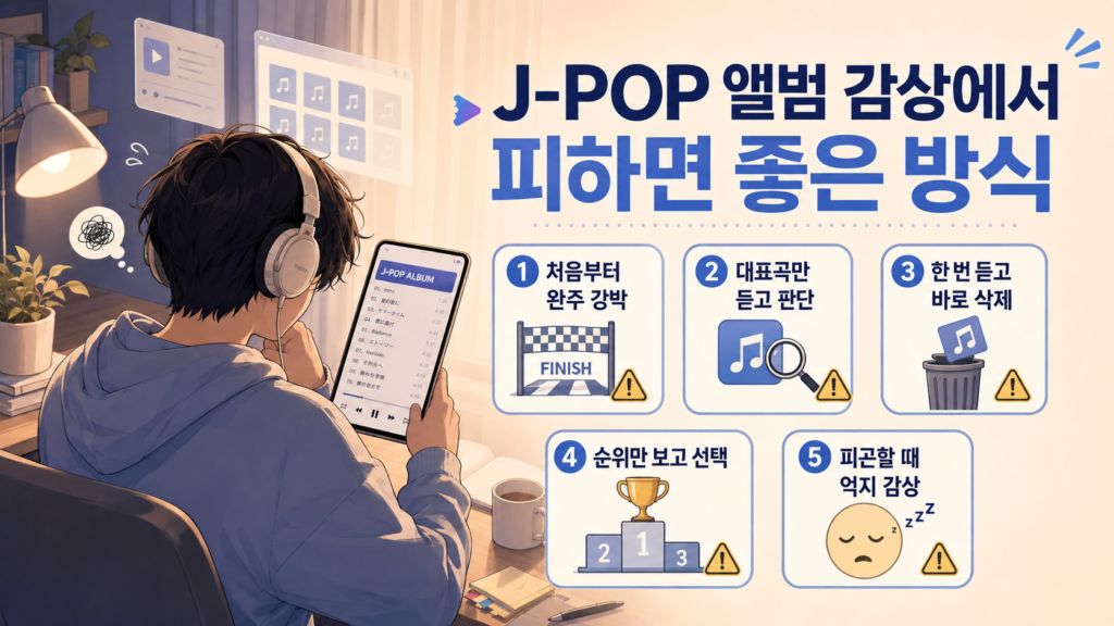 J-POP 앨범 감상에서 피하면 좋은 방식